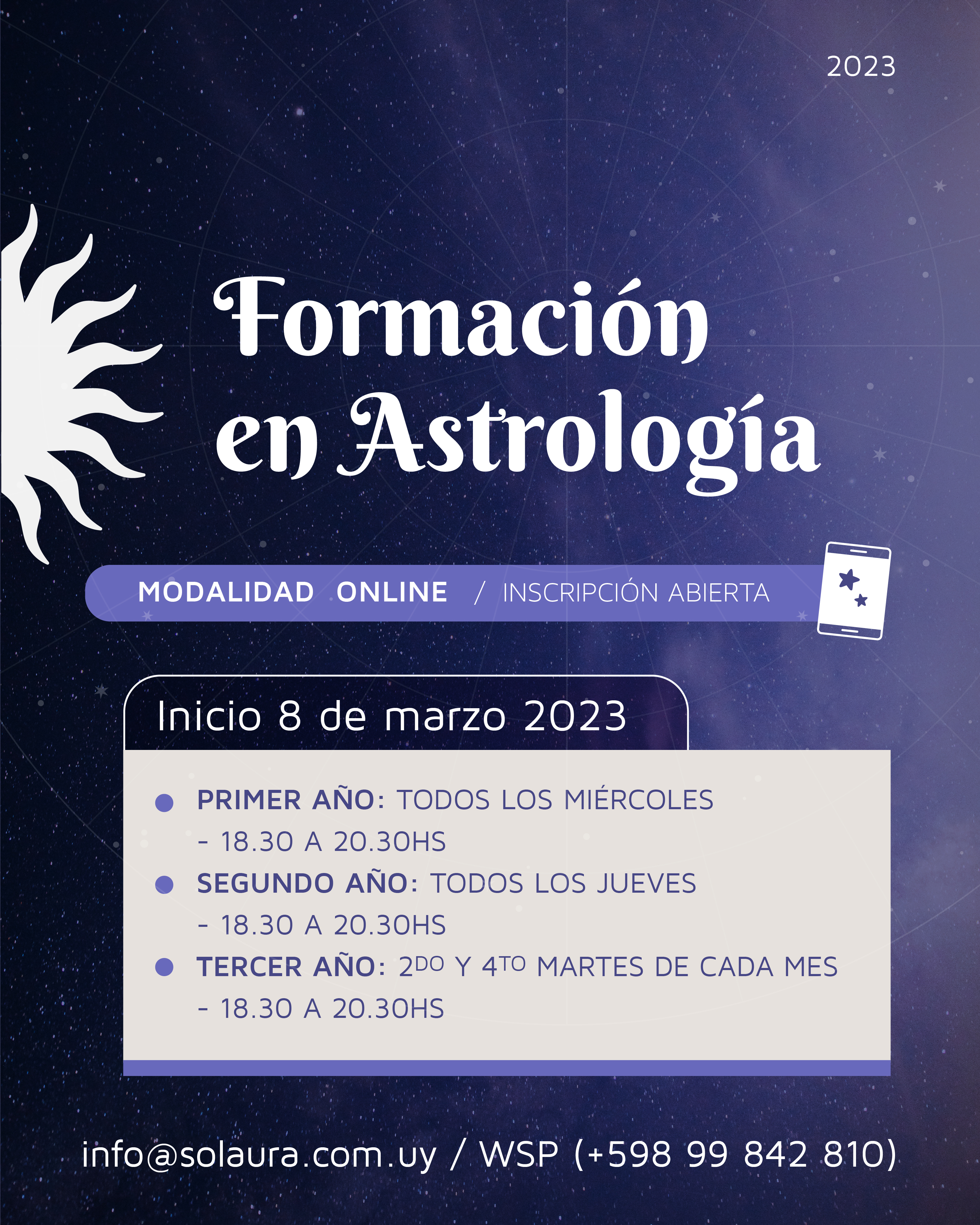 Astrología 1ero Online 2023